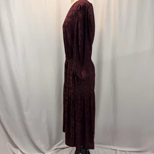 Banana Republic Floral Midi Dress L Tiered 3/4 Sleeve Dark Romantic Whimsigoth thumbnail 6