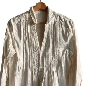 Cp Shades Shirt S Pleated Silk Cotton Blend White Button Down USA Minimalist thumbnail 6