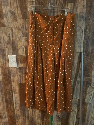 Anthropology balloon joggers brown with polka dots size large thumbnail 4