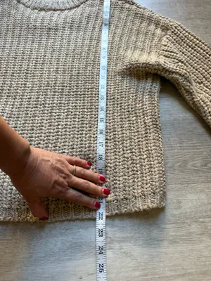 Aerie Wide Ribbed Tan Pullover Sweater Size XS Cotton Blend Measurements Length: approx. 22in from shoulder to hem Chest: approx. 22in from armpit to armpit lying flat 1188B60626e thumbnail 9