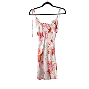 ZARA Safia Satin Floral Mini Dress Pink X-Small‎ thumbnail 4