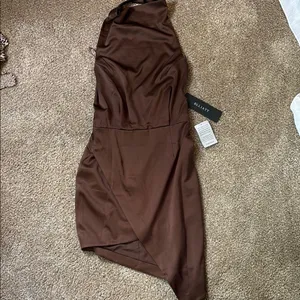 Elliatt Brown Asymmetrical Dress thumbnail 1