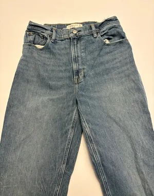Abercrombie & Fitch 90s Straight Ultra High Rise Jeans Womens 28 Blue Distressed thumbnail 1