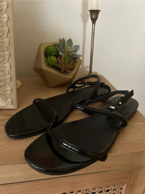 J.Crew Audrey Sandals In Patent Leather Black NEW $128 Size 9 thumbnail 3