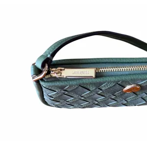Kate Spade Kayla KM148 Woven Leather Convertible Shoulder Bag Cedar Green NWOT thumbnail 14