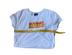 Rue 21 y2k embroidered flame hottie baby crop tee thumbnail 4