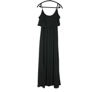 Show Me Your Mumu Size Medium Caitlin Ruffle Maxi Dress Black Formal Bridesmaid thumbnail 8