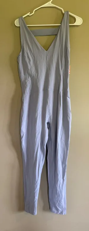 Free People FP Movement Good Karma Jumpsuit Platinum Blue OB1745676 Large NWT thumbnail 1