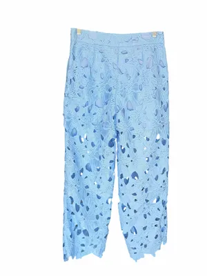 COMMENSE - Blue Floral Lace Wide-Leg Pants Sz M thumbnail 5