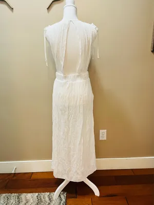 Sheer White Maxi Dress/Coverup Size Medium thumbnail 5