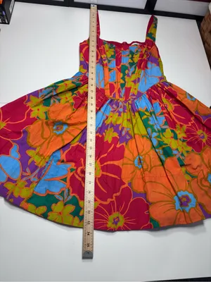 Olivaceous Bright Floral Cotton Sundress in a Vibrant Rich Floral Print NWOT thumbnail 10