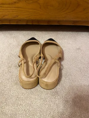 White House Black Market Suede Flats nude thumbnail 4