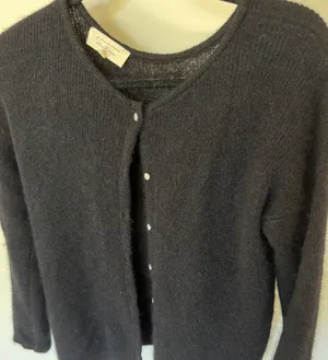 sezane Black Gaspard Cardigan Knit Button Up Thin Sweater small S thumbnail 2