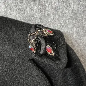 Vintage Rothmoor Coat Black Wool‎ 40s 50s Mid Century Union Made A Line Overcoat thumbnail 5