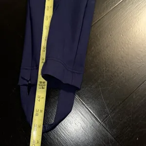 Tory Sport Navy Blue Stirrup Activewear Pants Women XL‎ Stretch Zip Ankle thumbnail 3