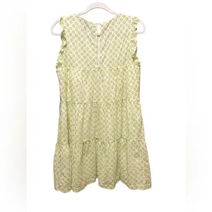 ModCloth Day Tripping Eyelet‎ Flower Fields Trapeze Dress Green White Sz M NEW thumbnail 3