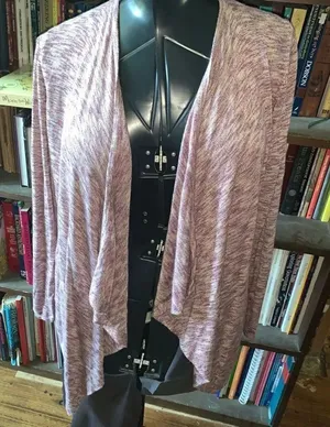 Torrid heathered drape front pink 0/L cozy normcore cardigan thumbnail 1