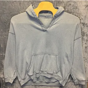 2093 | Aerie Oversized V-Neck Mineral Wash Pullover Hoodie Blue‎ Womens M thumbnail 1
