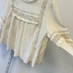 NWT American Eagle Outfitters Boho Babydoll Lightweight Blouse Keyhole Cream Med thumbnail 7