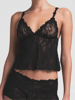 SKIMS sheer black lace camisole thumbnail 1