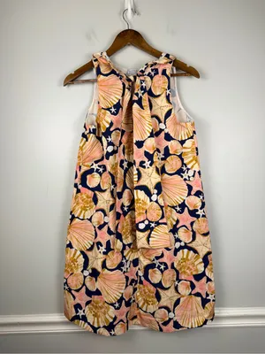 TYLER BOE stella seashells dress in multi navy linen cotton size small thumbnail 9