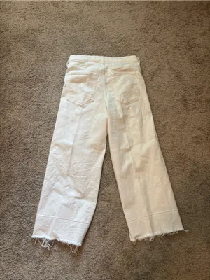 Banana Republic White Wide-Leg High-Rise Jeans thumbnail 4