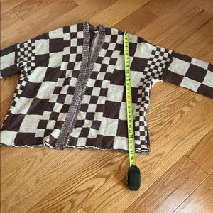 Velvet Tees McKenzie Child like style cardigan Brown and Cream Checkered Cardigan thumbnail 6