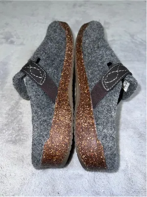 Women's Earth Origins Grey Brown Felt Clog Slippers Size 7 thumbnail 7