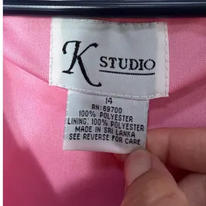 K Studio‎ Pink Floral Chiffon Maxi Dress Sleeveless V-Neck Ruched Size 14 thumbnail 7