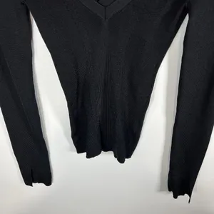 Free People Women's Bodycon Peephole Black‎ Pullover Sweater Viscose Medium Boho thumbnail 3