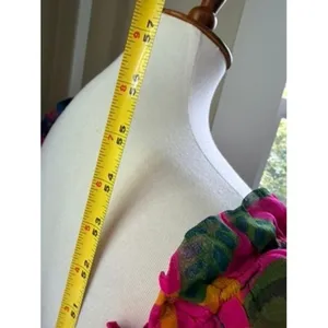 Farm Rio Sweet Forest Tiered Maxi Dress in Vibrant Pink Tropical Print Small thumbnail 7
