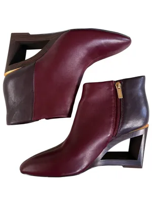 Like New Liverpool Leather LAZ Open Wedge Ankle Boots Size 10 thumbnail 2