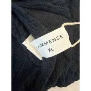 Commense Bow Knotted Cropped Cable Knit Cardigan Girly Cozy Black NWT XL thumbnail 5