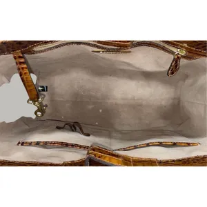 Brahmin Addie Tisbury Tote Bag Brown Croc Embossed Leather Large Shoulder Purse thumbnail 5