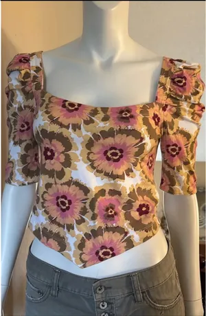 Free People “Give Me More” Floral Top Small thumbnail 1