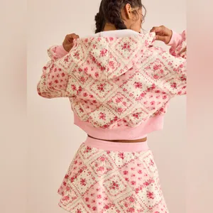 Altar'd State Pink Floral Sweater thumbnail 2