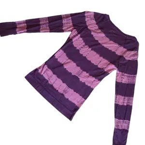 Mudd Womens Purple Tie Dye Raglan Long Sleeve Cotton Slub Knit T-Shirt Medium thumbnail 4