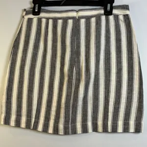 Madewell Mini‎ Skirt Striped Lace Up Front Pockets Casual Women's Size 6 thumbnail 2