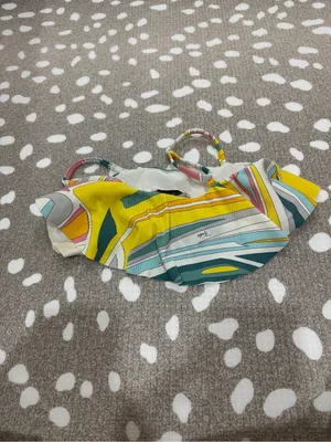 Emilio Pucci girls bikini top ruffle adjustable straps colorful swirl print teen thumbnail 6