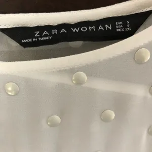 Zara Woman Flutter Sleeve Stud Dot Caplet Dress S thumbnail 6