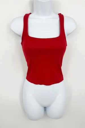 Brandy Melville Red Cropped Tank Top One Size thumbnail 1