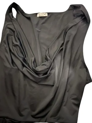 Free People Bodysuit when and Where cowl neck thong small black drapey thumbnail 4