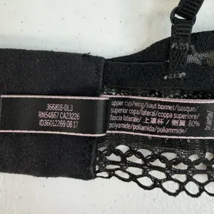 Victoria's Secret‎ S Small Bralette Bra Black Lace Adjustable Unlined Sheer Mesh thumbnail 11
