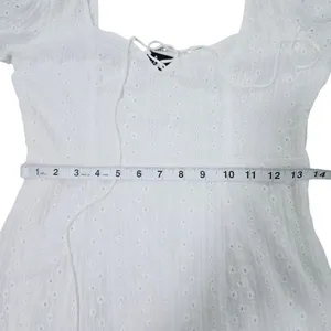 LULUS Rapunzel White Eyelet Lace Mini Dress‎ Medium thumbnail 9