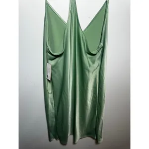 Brand New State of Day Women's Size XL Basil Green Slip Mini Dress thumbnail 7
