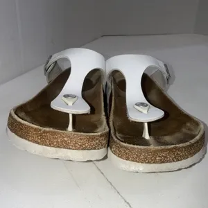 Birkenstock‎ White Leather Gorpcore Outdoor Nature Gizeh Sandals Women's Size 9 thumbnail 3