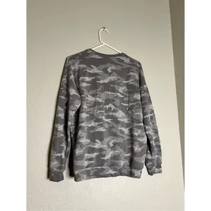 ATHLETA WOMEN'S GRAY CAMO LUX LONG SLEEVE BALANCE PULLOVER SWEATSHIRT Sz S thumbnail 5