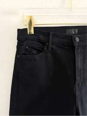Mother Denim The Rascal Ankle Fray Cropped Straight Jeans in Guilty As Sin Sz 29 thumbnail 8