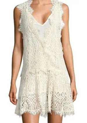 Free People Heart in Two Cream Ivory Lace Dress thumbnail 1