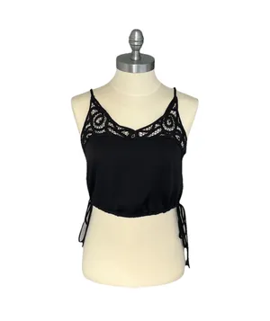 Free People Intimately Cropped Top Sz XS Black Blouson Brami Lace Cami thumbnail 4
